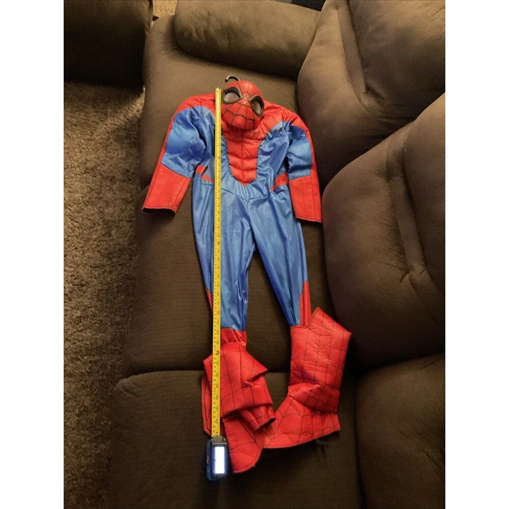 Disguise  KIDS SPIDER-MAN PADDED JUMPSUIT COSTUME W/ GLOVES & MASK SIZE 6~8 - Picture 6 of 7